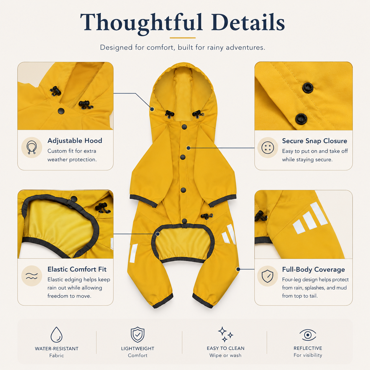Full-Cover Waterproof Dog Raincoat
