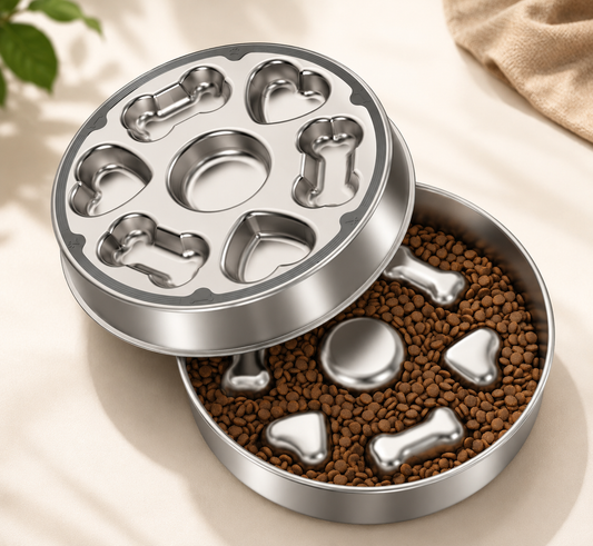 Stainless Steel Slow Feeder Dog Bowl